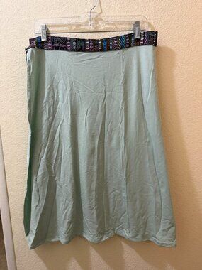 Sage Green Wrap Skirt w/ Hidden Pocket Boho Festival Travel Skirt
